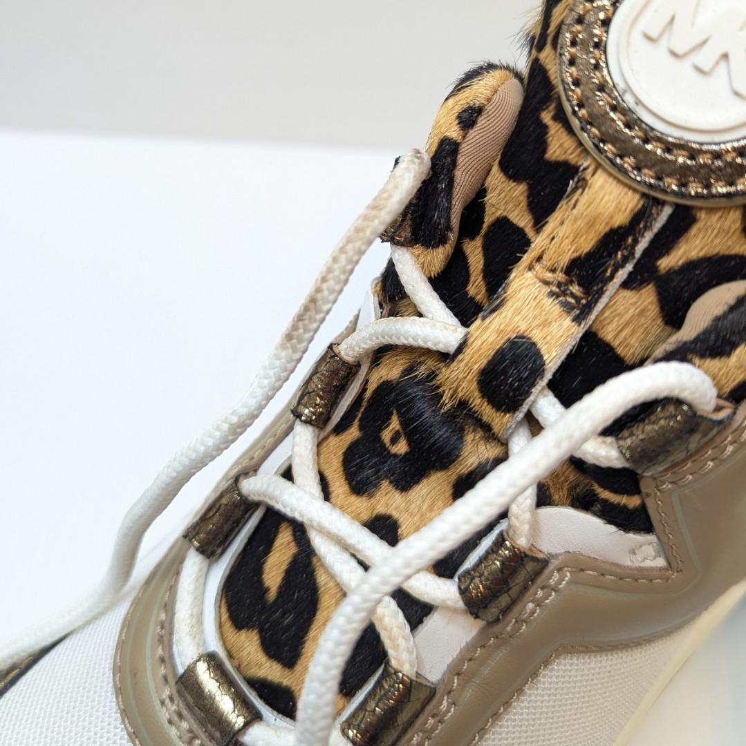 美品 マイケルコース オリンピア 厚底スニーカー 25cm レオパード ヒョウ