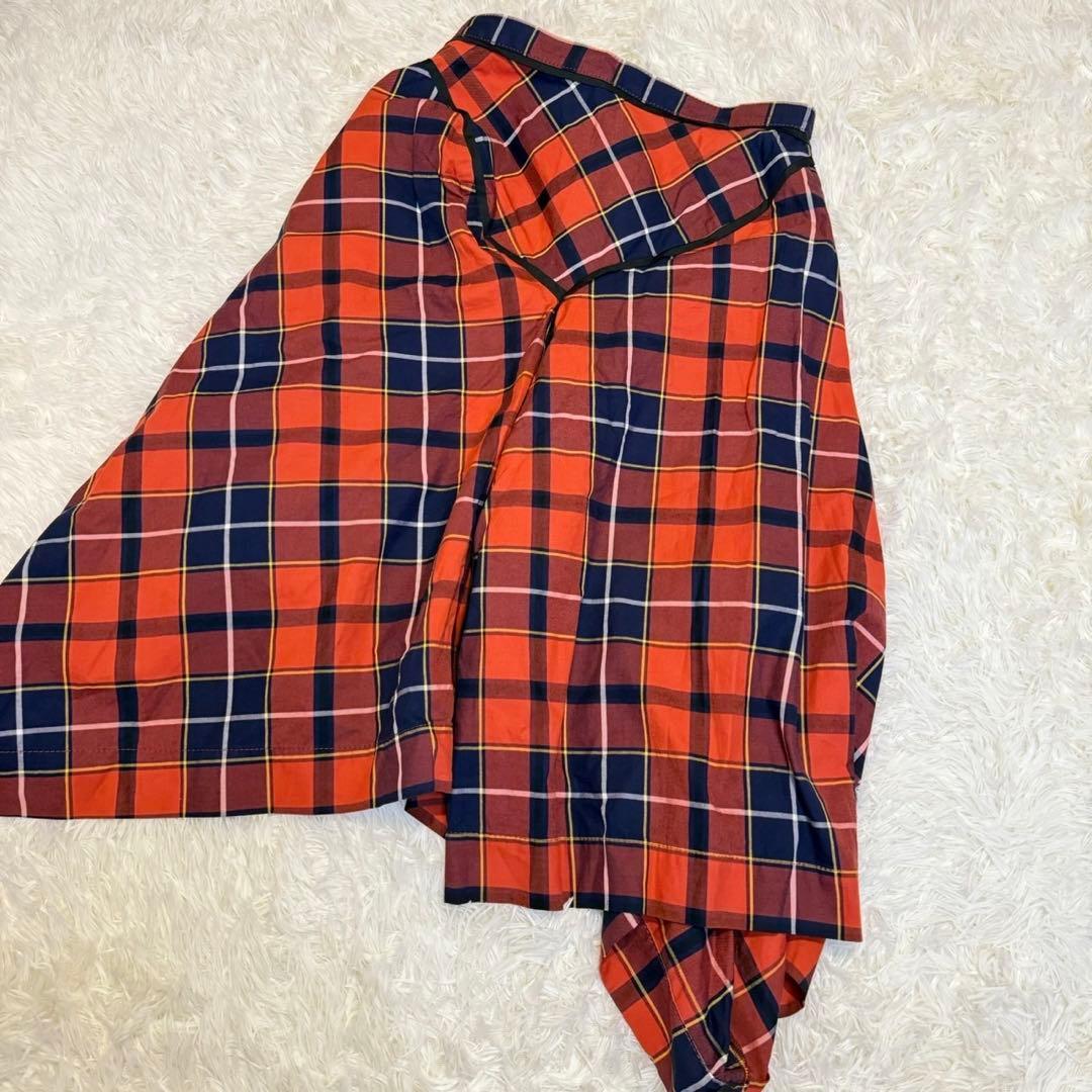 ヴィヴィアンウエストウッド 変形 ドレープ チェックスカート オーブ 3