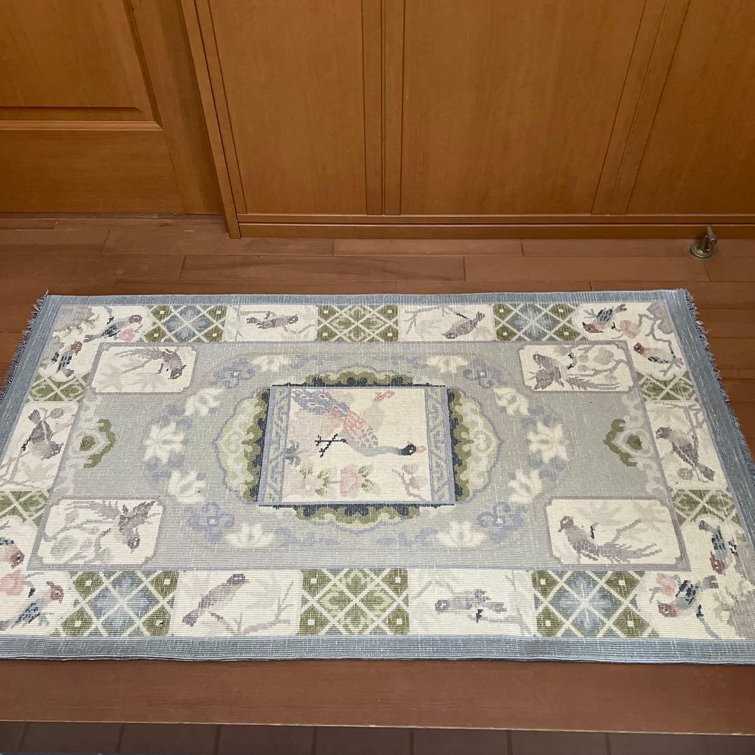 お値下げ！エクセルヒューマン　中国美術緞通シルク100%玄関マット