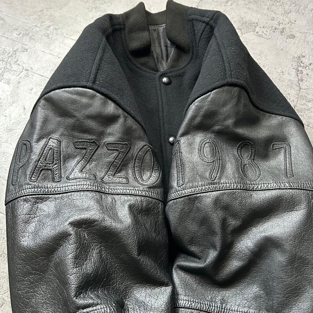 美品 希少vintage PAZZO CLUB スタジャン 牛革 切替 ウール
