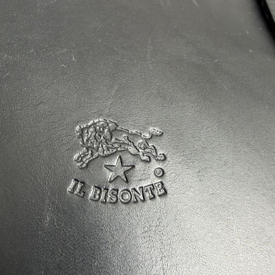 IL BISONTE イルビゾンテ キャンバス×レザー リュック ブラック