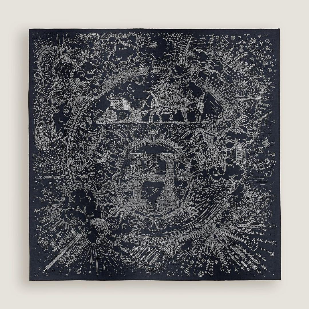 新品・未使用】エルメス カレ100 プリーズホールドザライン カシシル