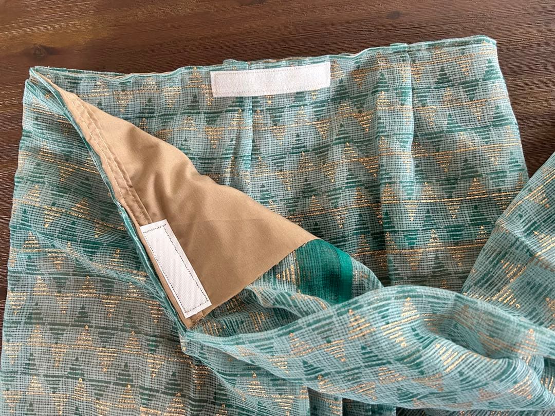 サリー 簡単着用 ワンタッチ Fabindia グリーン系