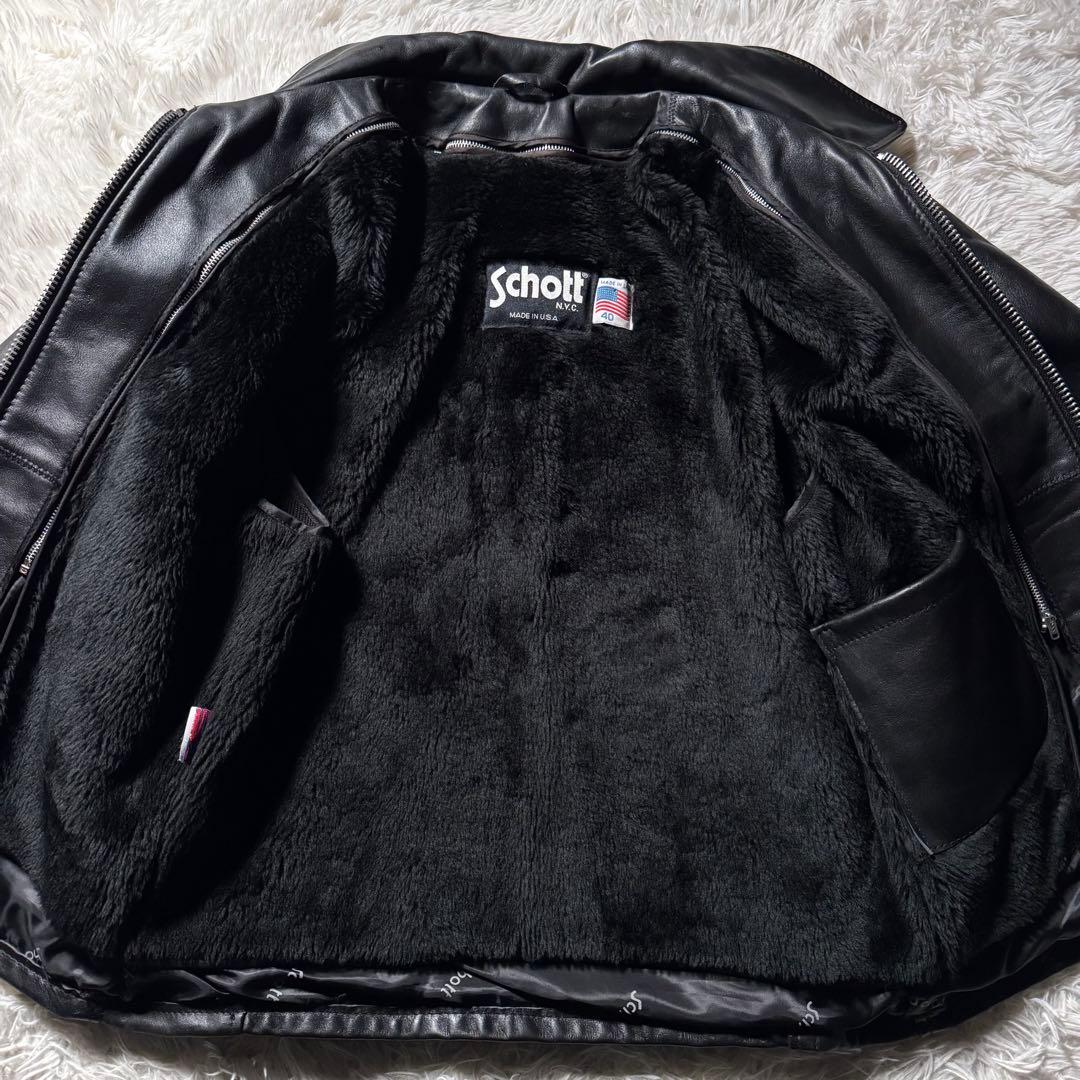 美品/希少✨schott トラッカージャケット　652 本革　ブラック　40