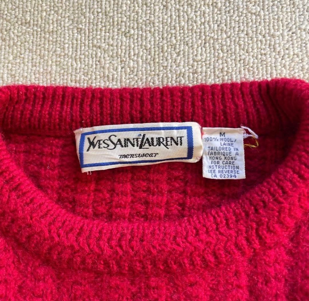 80s イブサンローラン ヴィンテージ ニット 稀少 ウール100%