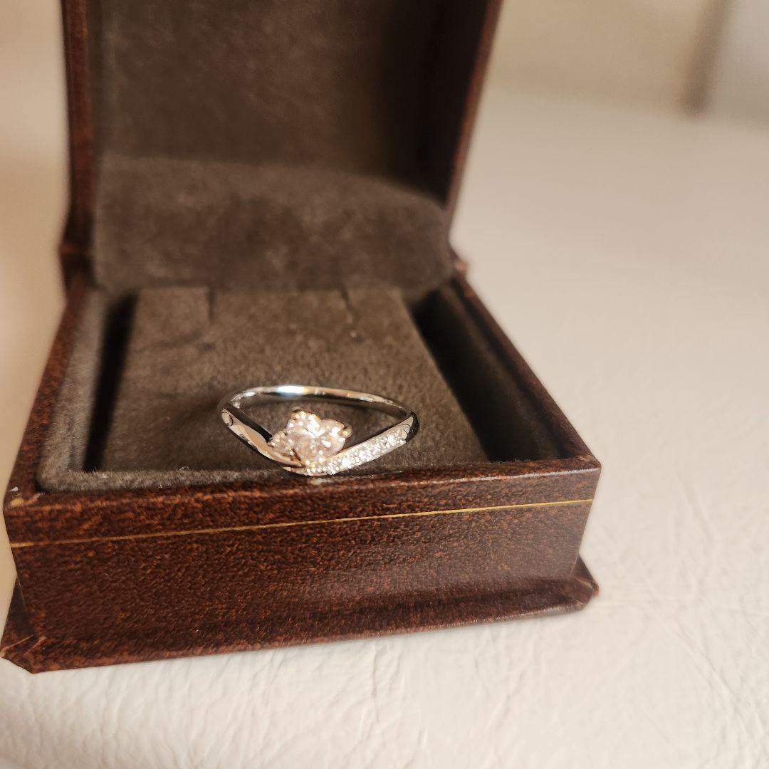 pt900 K18 ハートシェイプダイヤモンドリング