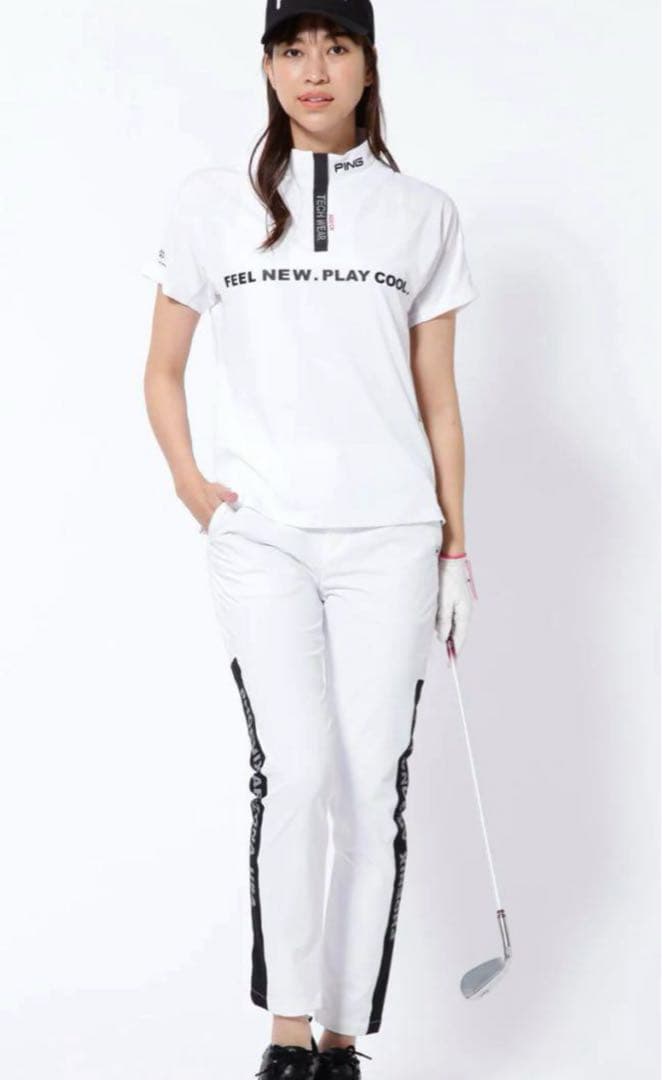 新品 PING ピン　セットアップ　半袖シャツ　ハーフジップ　パンツ　Mサイズ