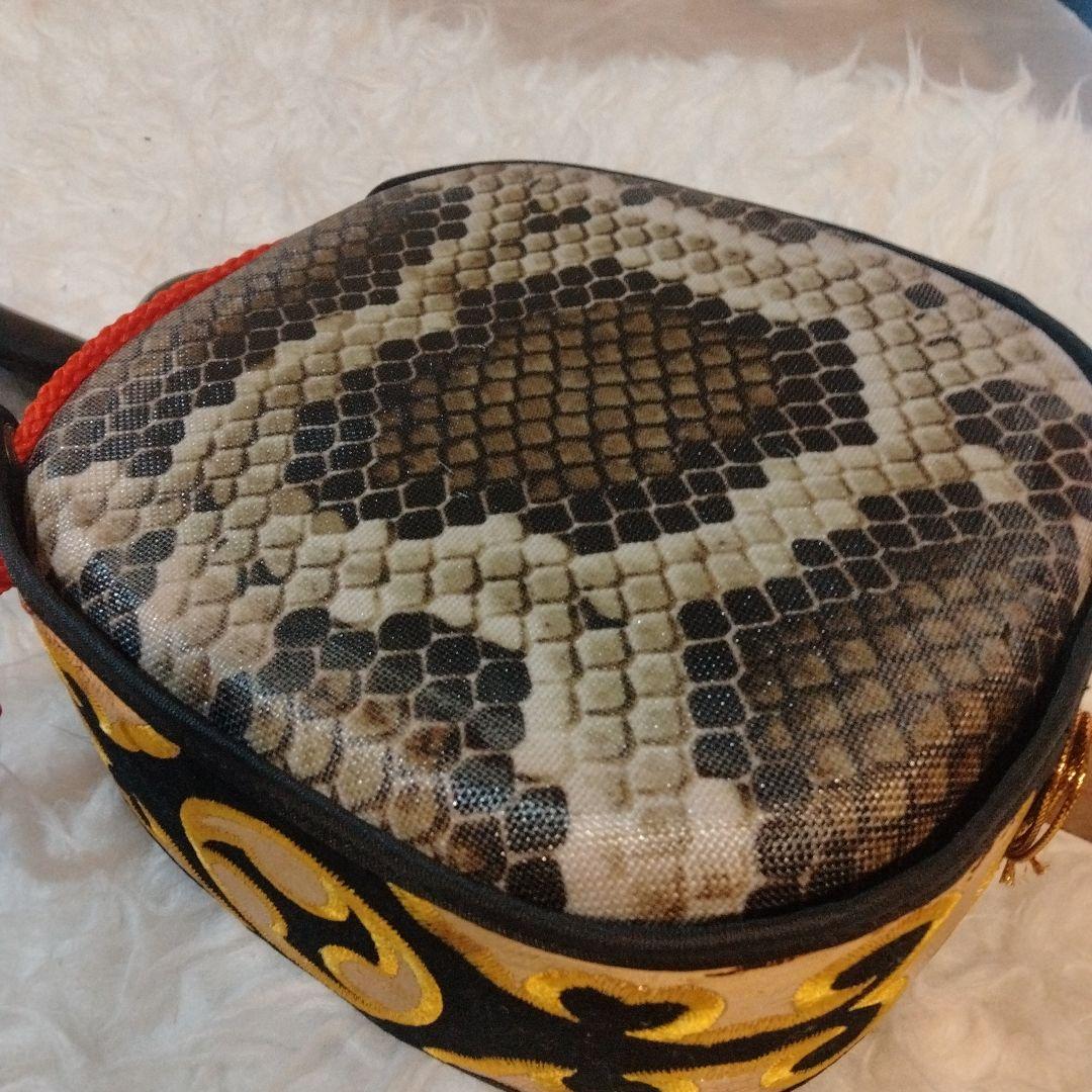 美品　三線 ヘビ合成皮革