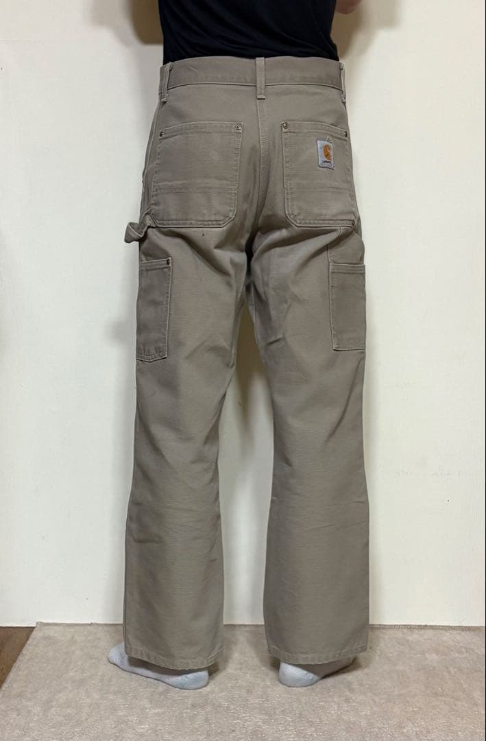 90年代 Carhartt 28×32 ダブルニー ペインターパンツ カーキ