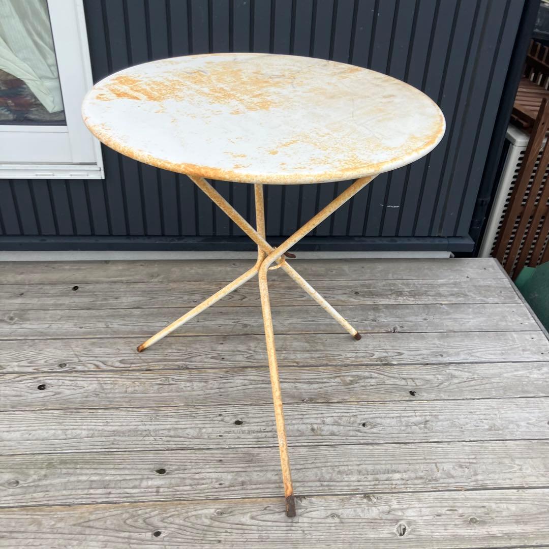 フランスアンティーク 丸型アイアンテーブル ラウンドテーブル