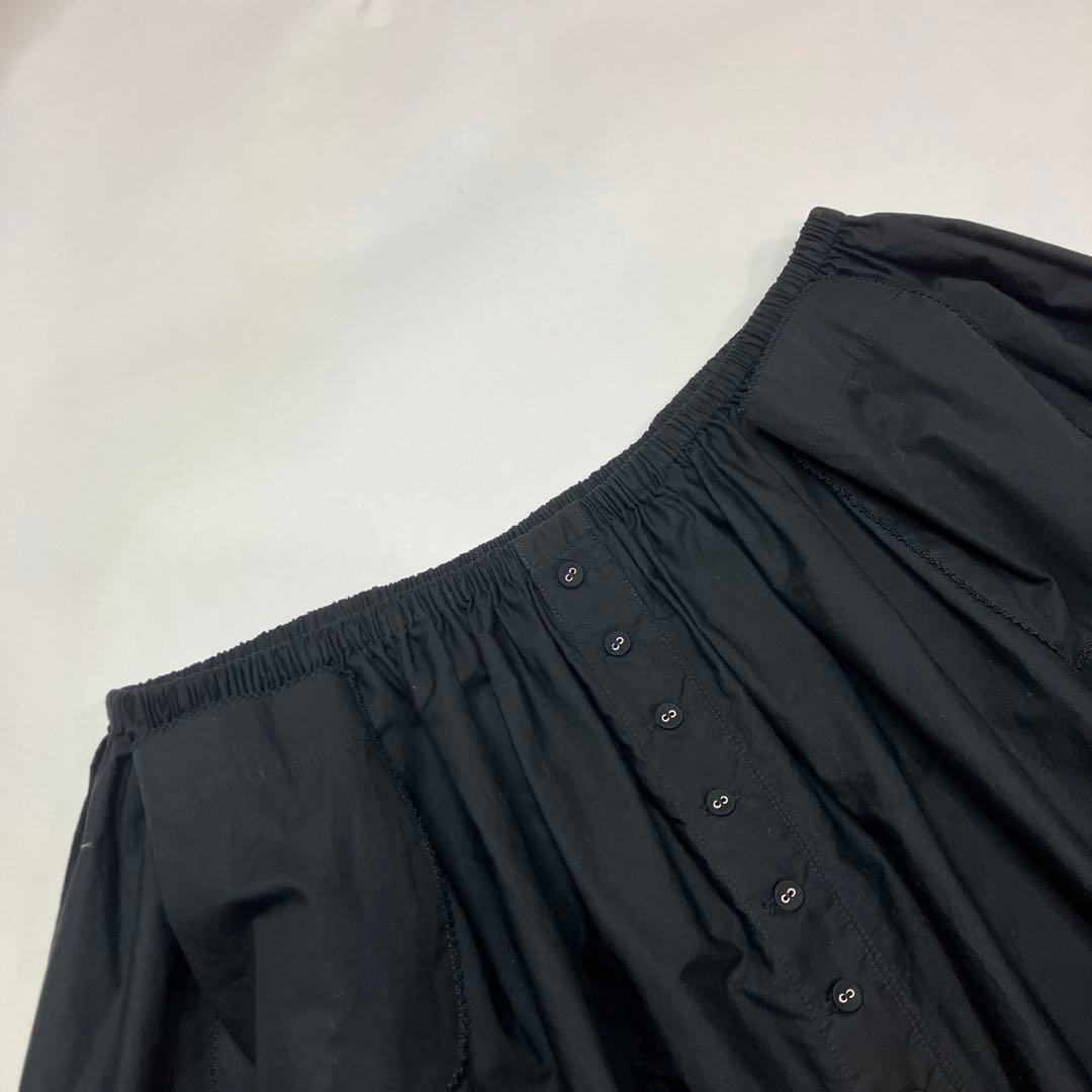 ワンダフルワールド 黒 うさちゃん刺繍 綿ブロードスカート