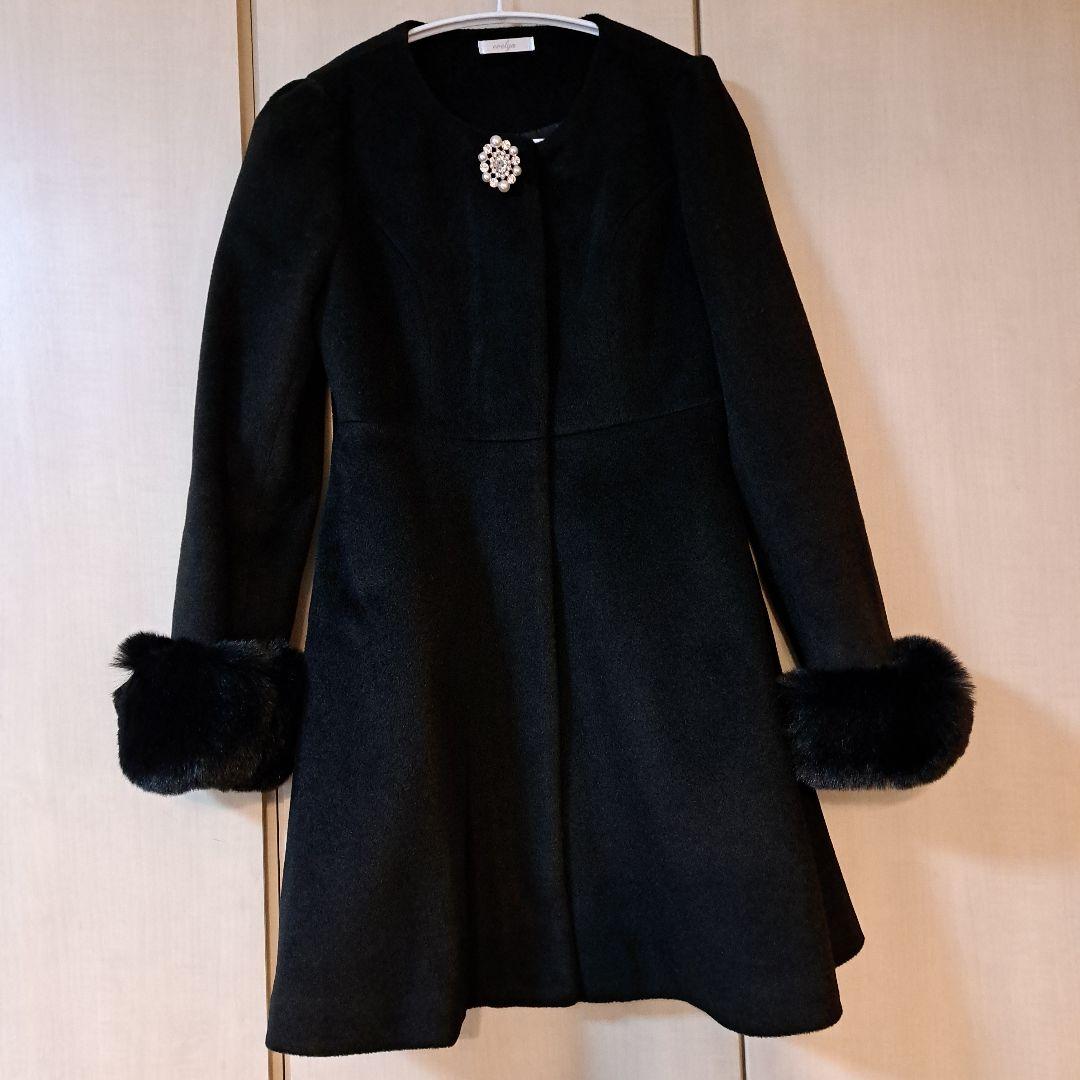 美品】evelyn リボンティペットコート ブラック S - メルカリ