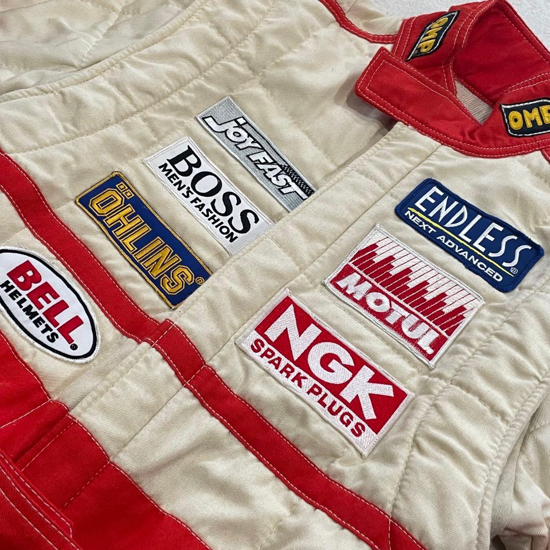 OMP レーシングスーツ つなぎ オールインワン ワッペン XLサイズ