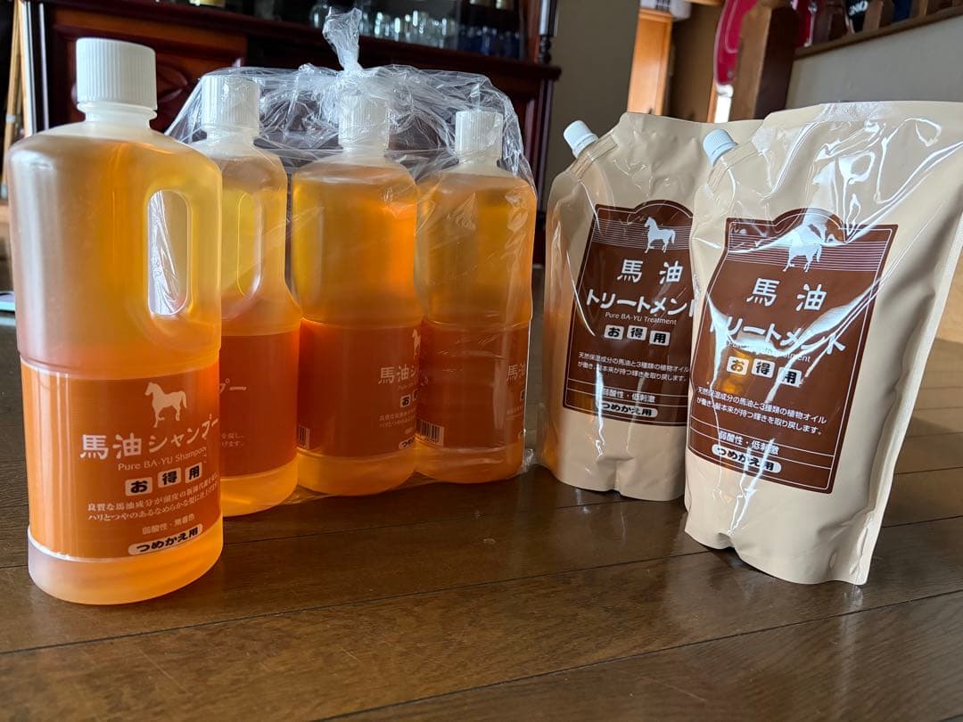 馬油シャンプー 4本 &馬油トリートメント アズマ商事 1000ml