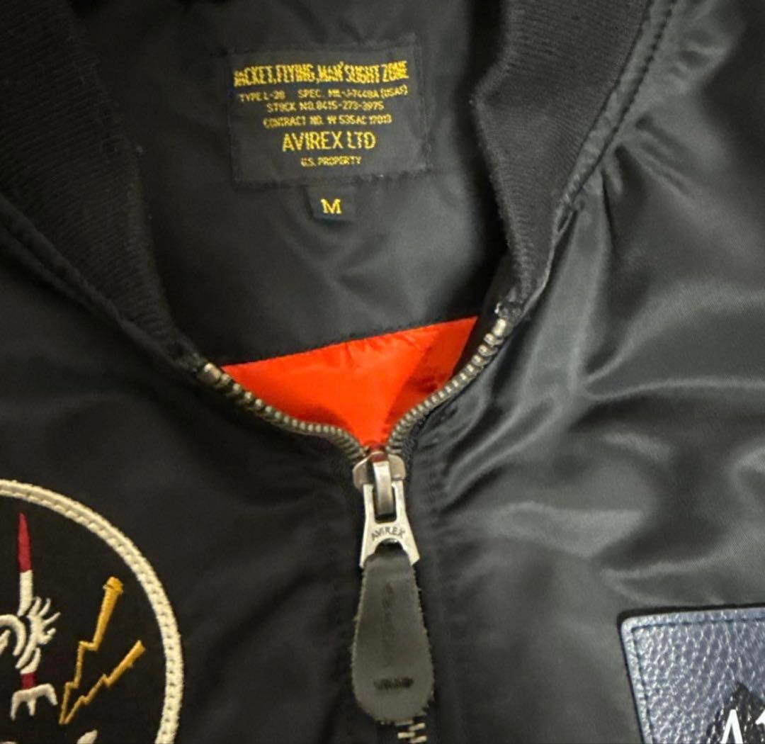 AVIREX MA-1 フライトジャケット ブラック M パッチ付き 正規品