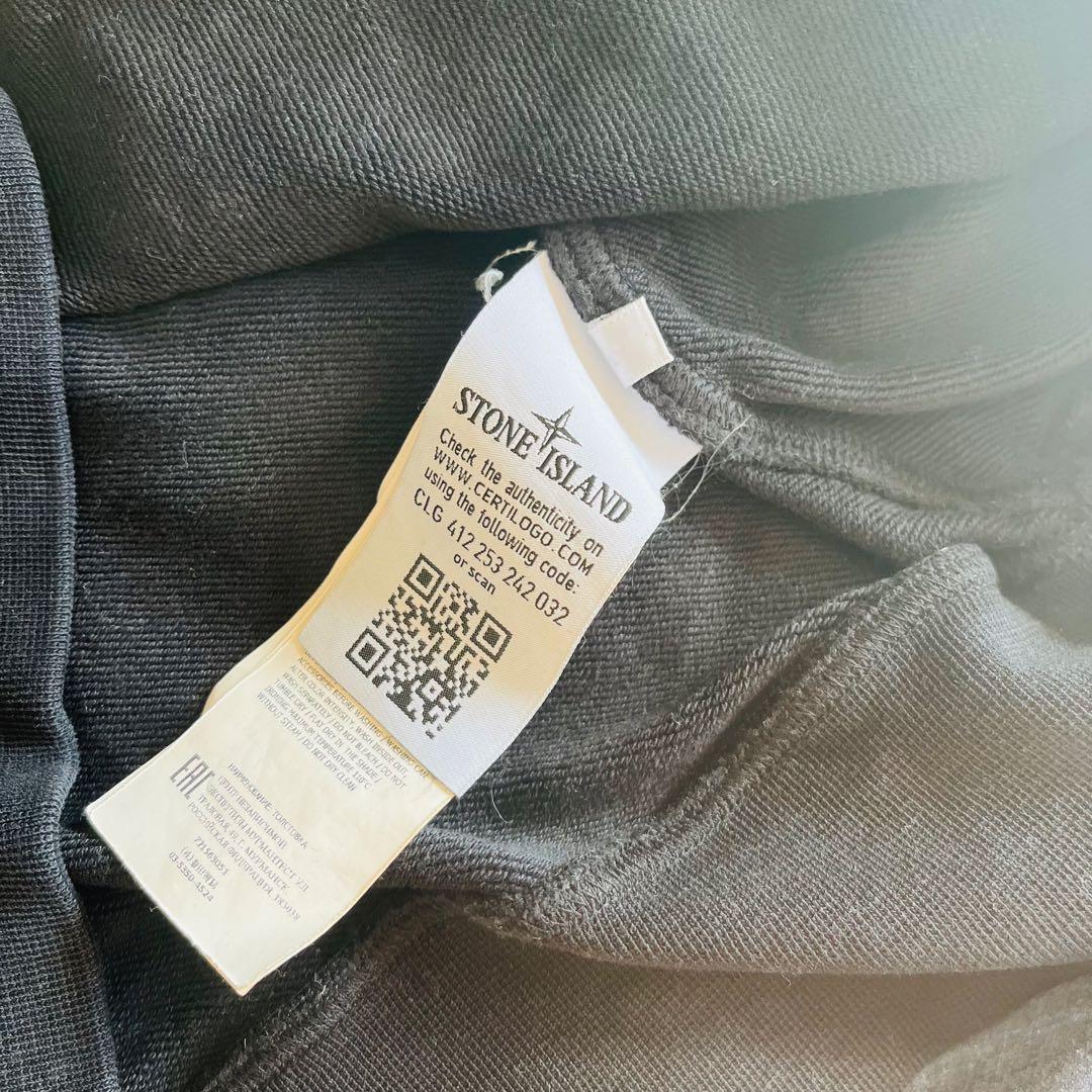 Stone  ブラック クルーネック トレーナー