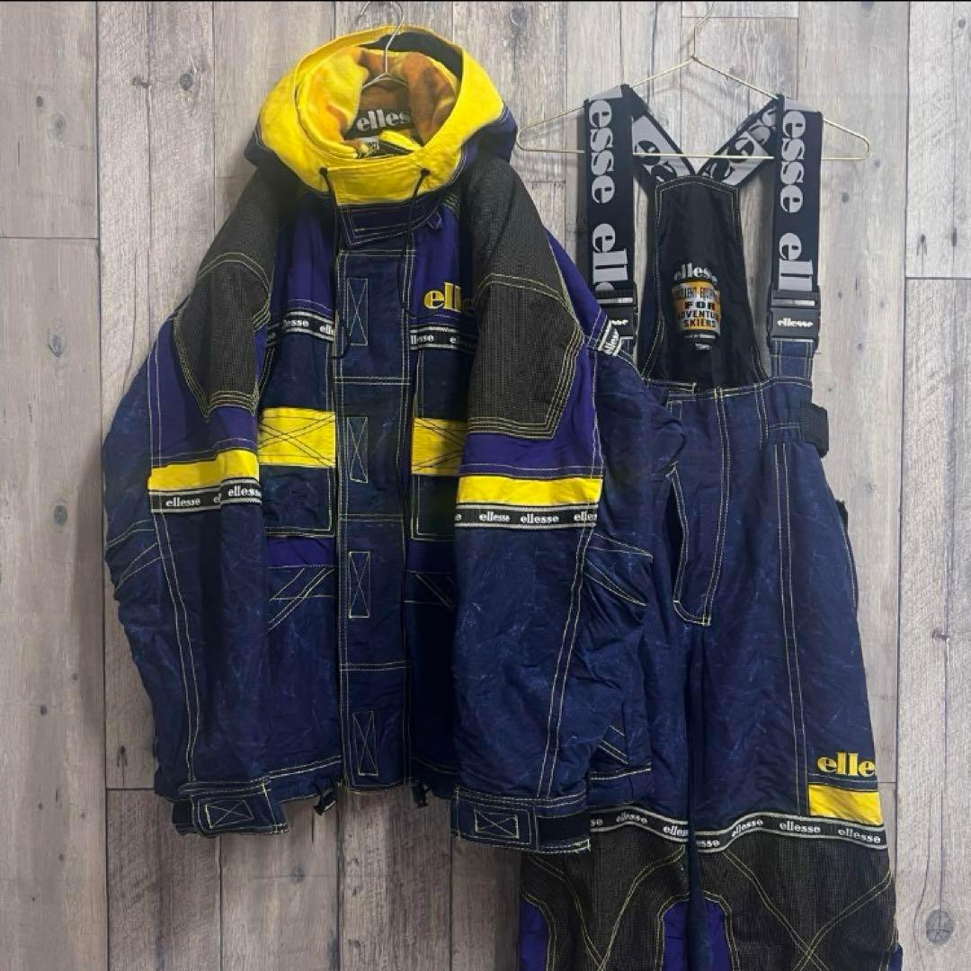 レトロ ellesse ウェア セットアップ スキーウェア ゆるダボ Lサイズ