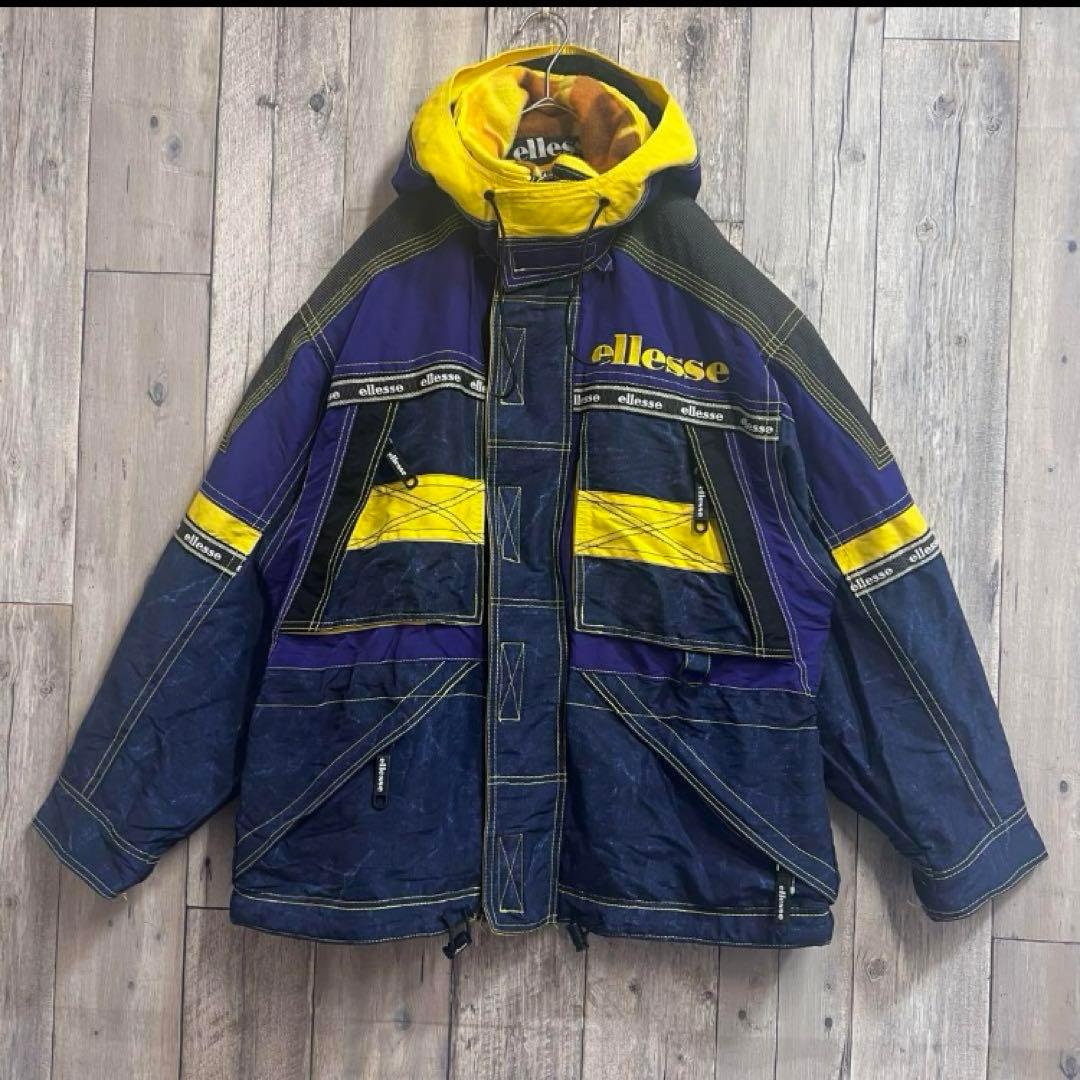 レトロ ellesse ウェア セットアップ スキーウェア ゆるダボ Lサイズ