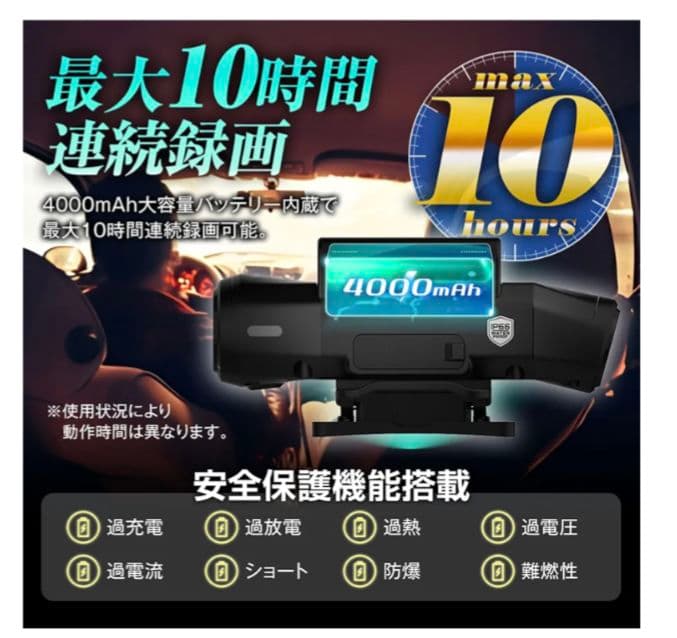 小型ドライブレコーダー　前後2カメラ　新品