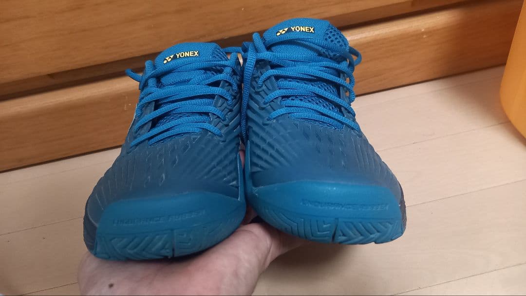 YONEX テニスシューズ SHTE5MACブルー×グリーン - メルカリ