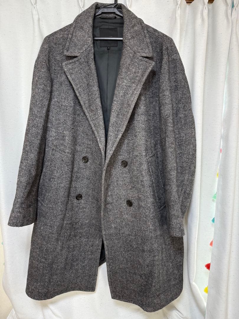 UNITED ARROWS ダブルブレストチェスターコート L グレー