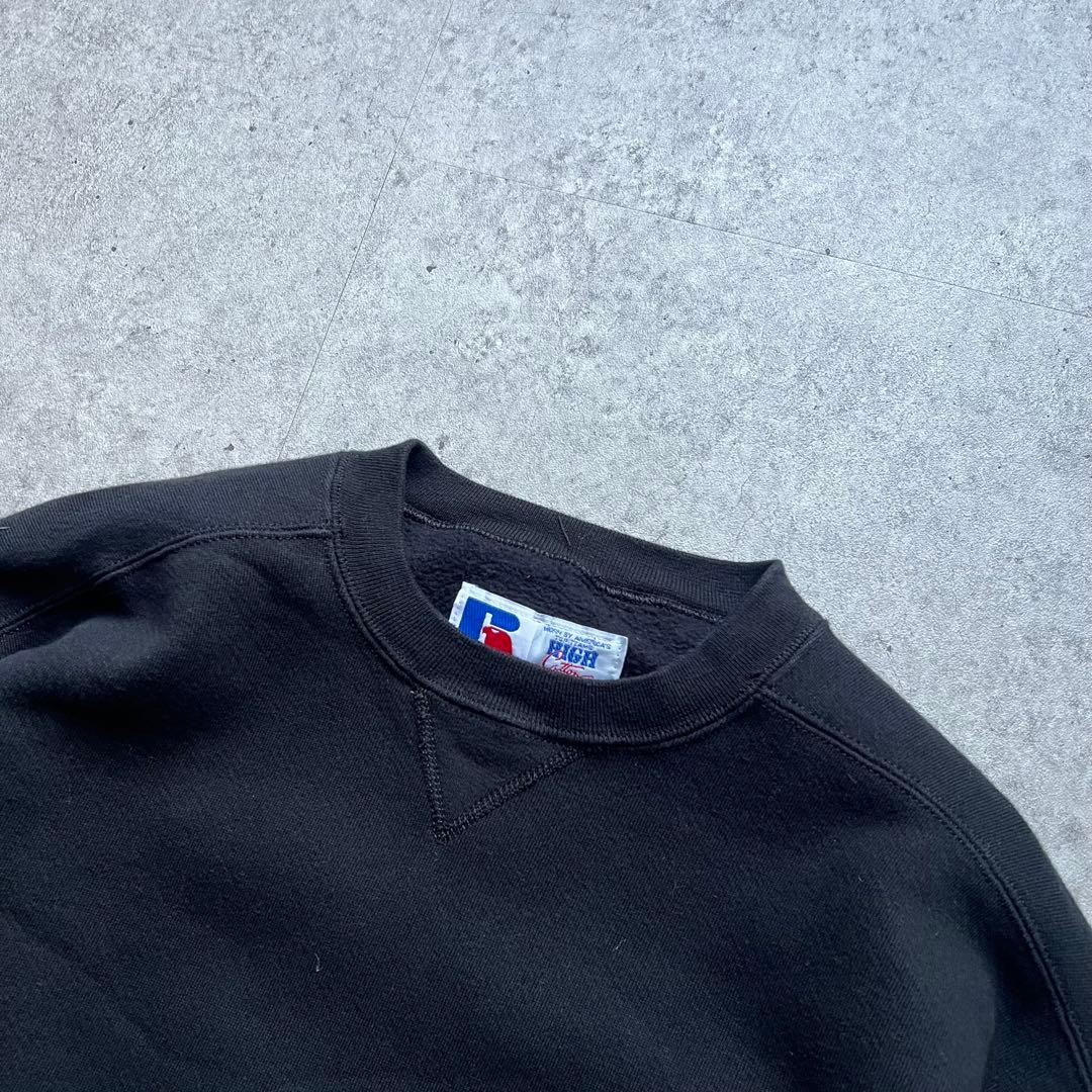 90s Russell ラッセルアスレチック 無地スウェット USA製 黒 前V