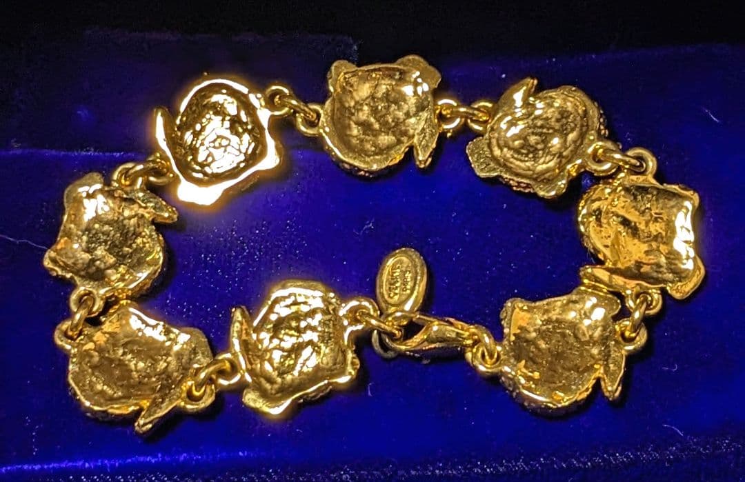 CELINE ヴィンテージ ゴールド ブレスレット ワニ