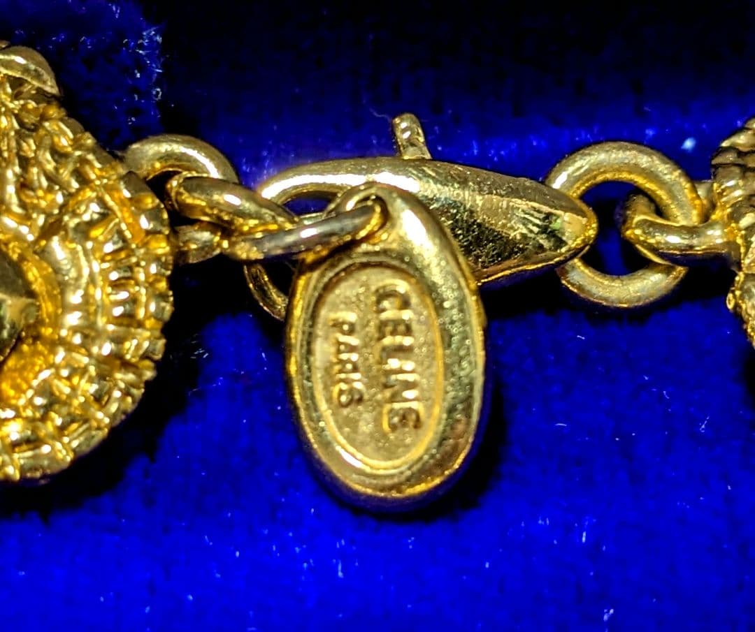 CELINE ヴィンテージ ゴールド ブレスレット ワニ