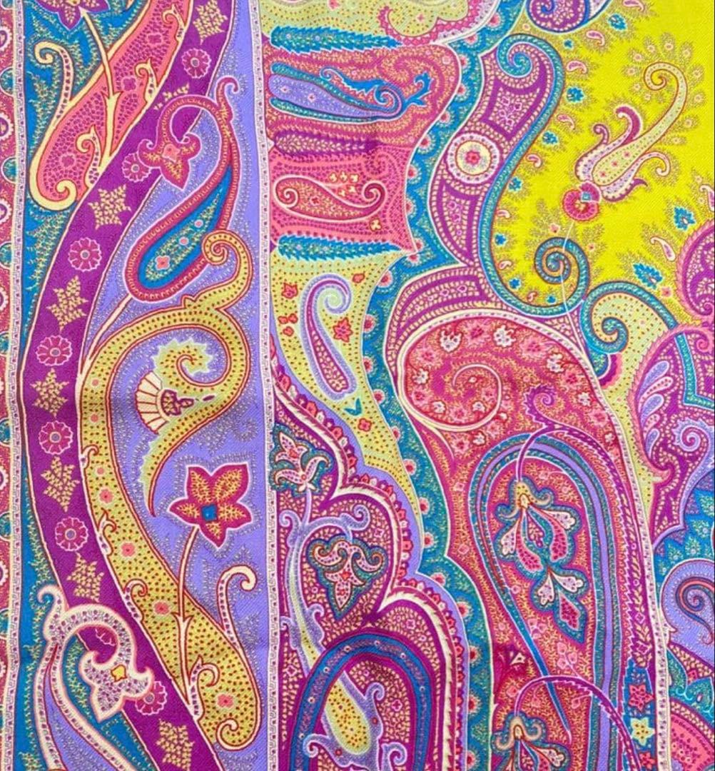 ETRO エトロ　ペイズリー柄マルチカラーストール　大判サイズ