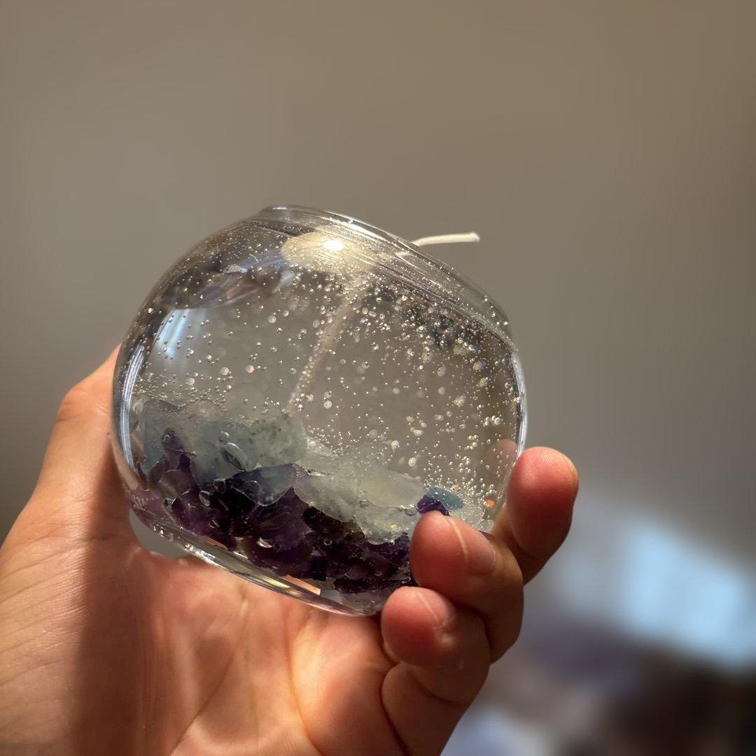 浄化！アメジストとアクアマリンだけのジェルキャンドル！綺麗！