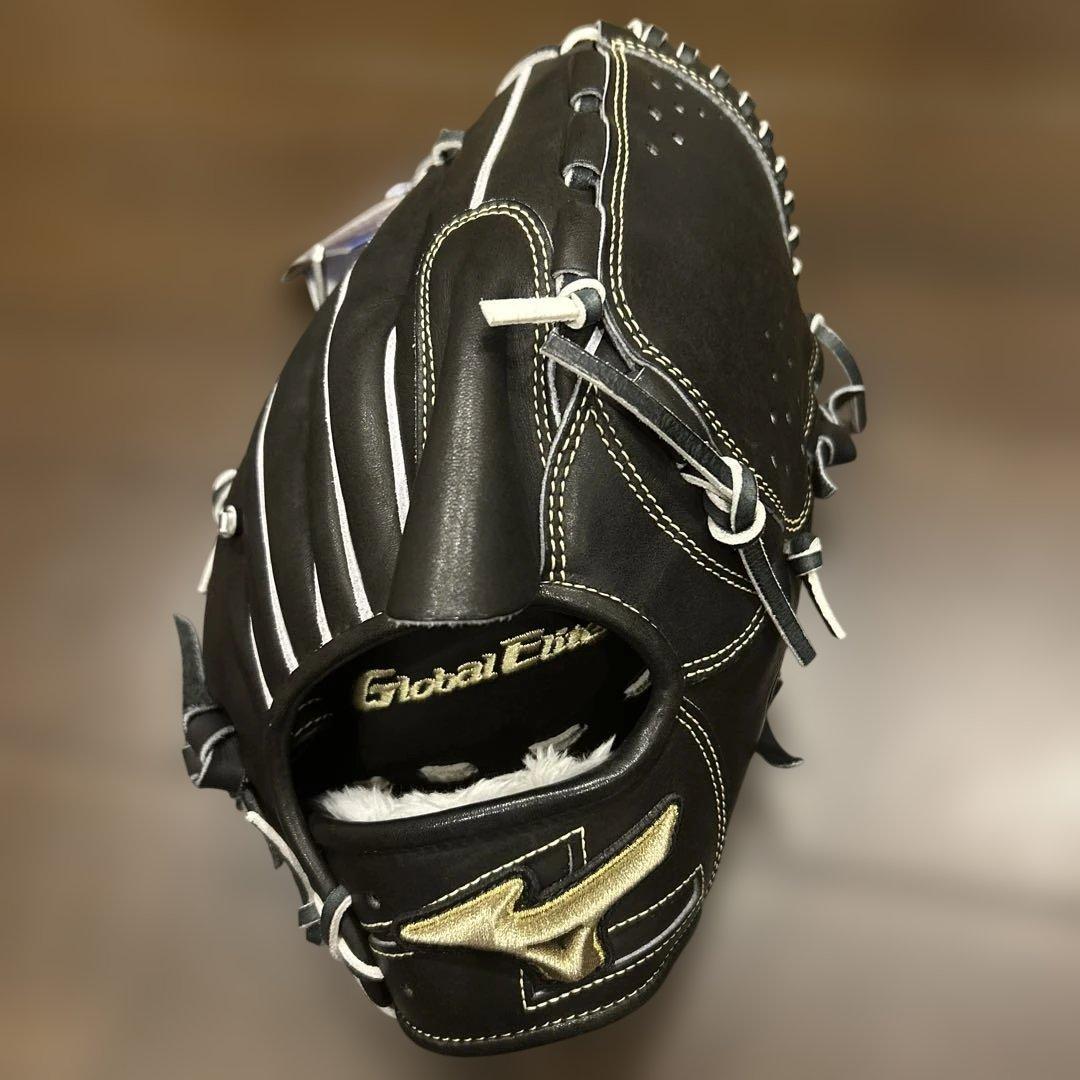 Global Elite 少年軟式用右利き 野球グローブ 黒 ミズノ Global Elite