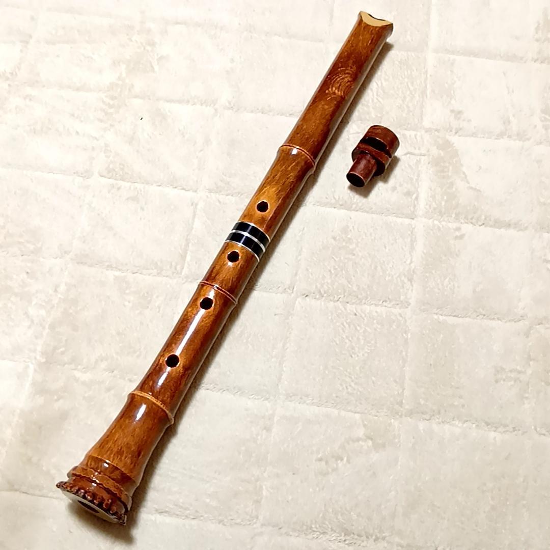 竹峯　尺八　一尺八寸　和楽器　収納袋付き　箱付き　マウスピース付き
