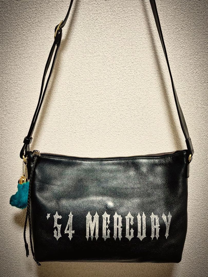 ハンドメイド ショルダーバッグ ステンシル バイカー ホットロッド 本革