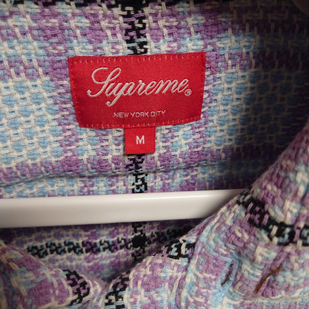 トップス Supreme 23SS Basket Weave Plaid Shirt