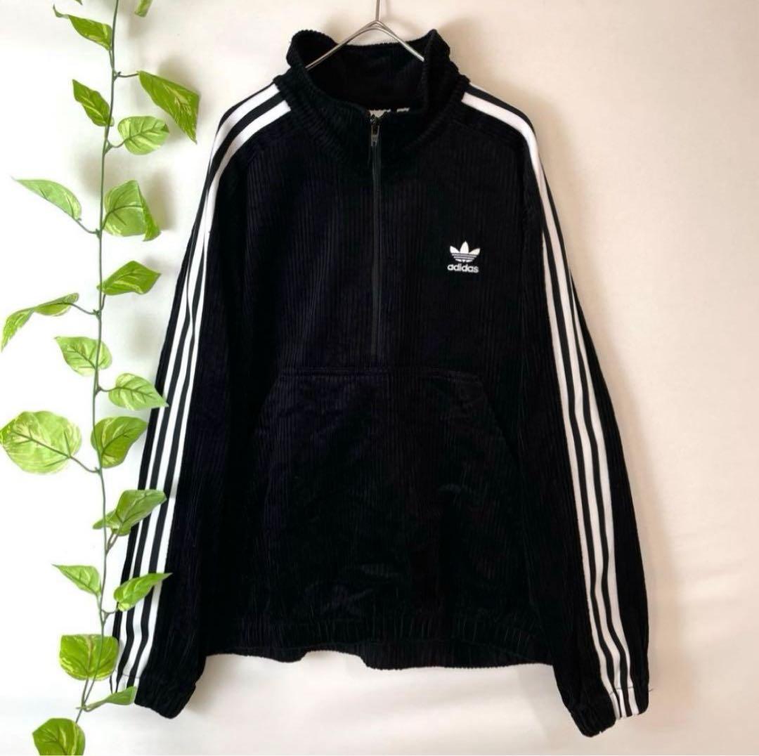 希少 美品 アディダス ベロアコーデュロイ ハーフジップトラック