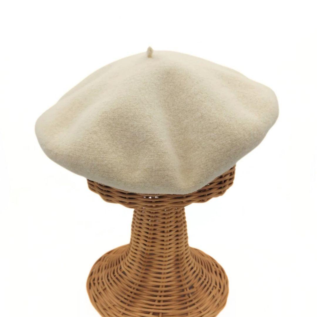 エルメス サントノーレ セリエ ベレー帽 #57 ウール シルク アイボリー