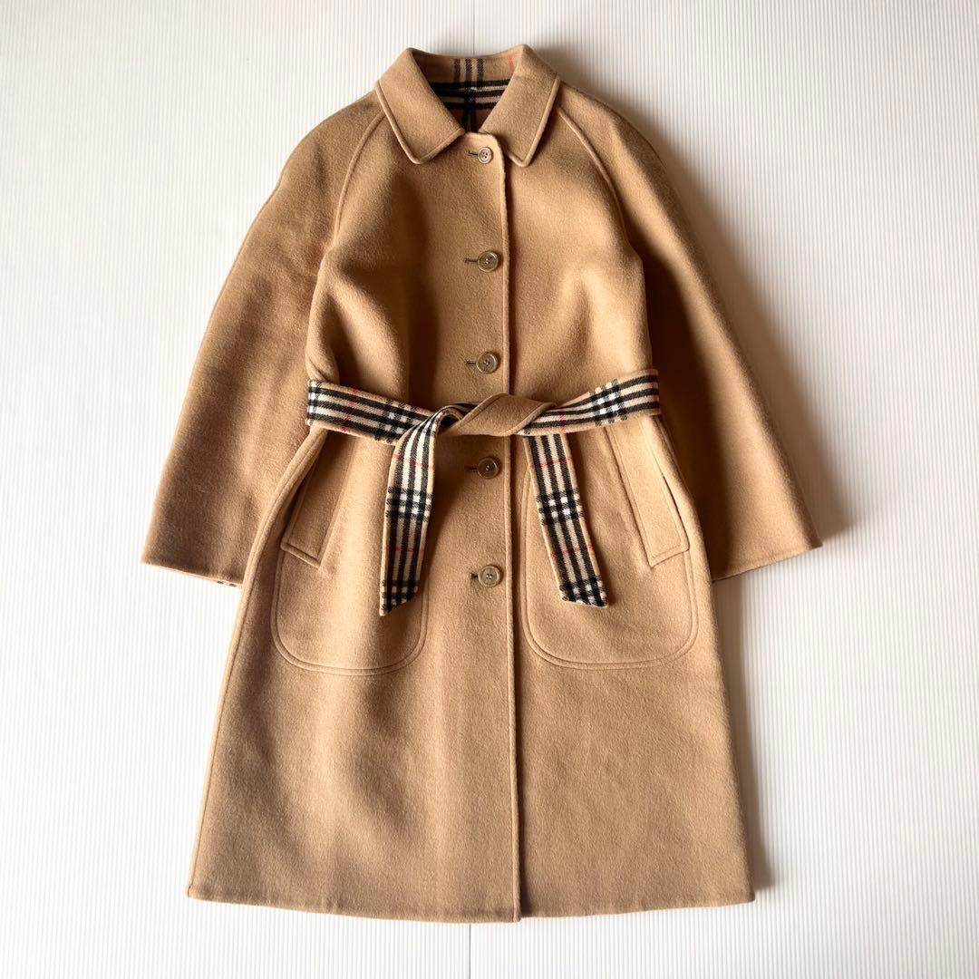 BURBERRY ノバチェック柄ロングコート　リバーシブル　キャメル