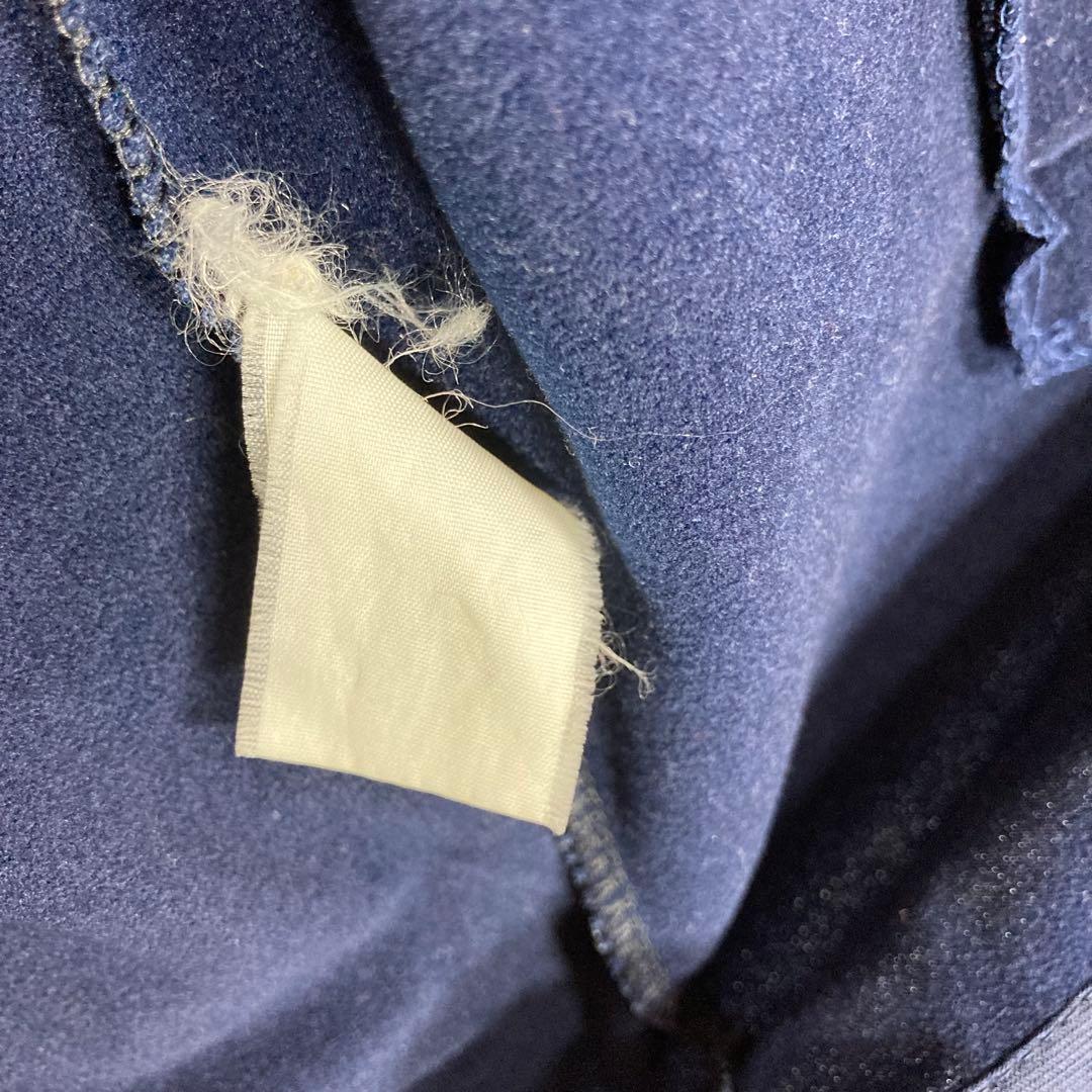 adidas ネイビー ジップアップ　トラックジャケット　刺繡ロゴ　3本ライン