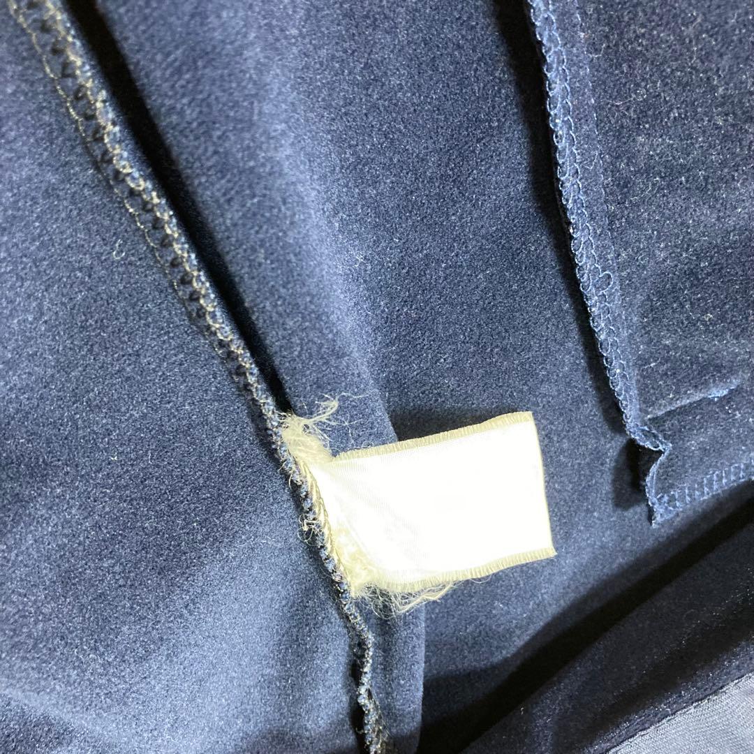 adidas ネイビー ジップアップ　トラックジャケット　刺繡ロゴ　3本ライン