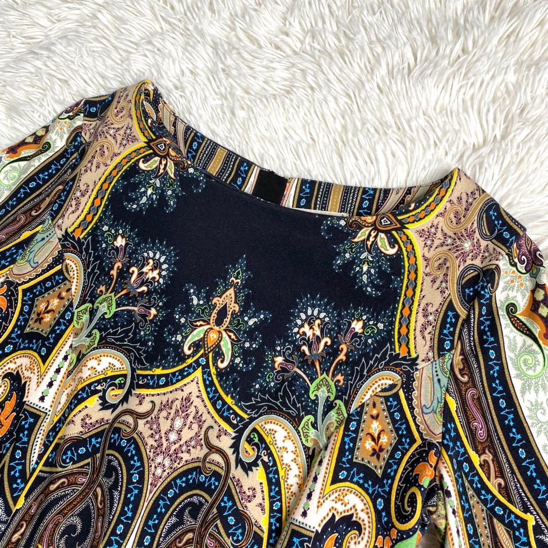 美品✨ETRO ワンピース ニット ストレッチ ペイズリー M イタリア製