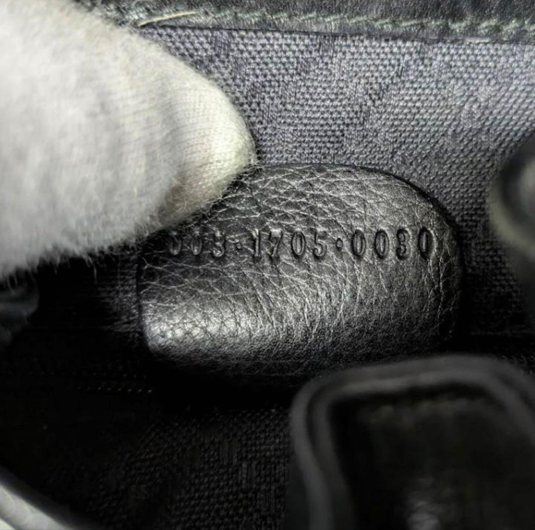 【美品】GUCCI　ミニリュック　バンブー　竹　ブラック　巾着　オールドグッチ