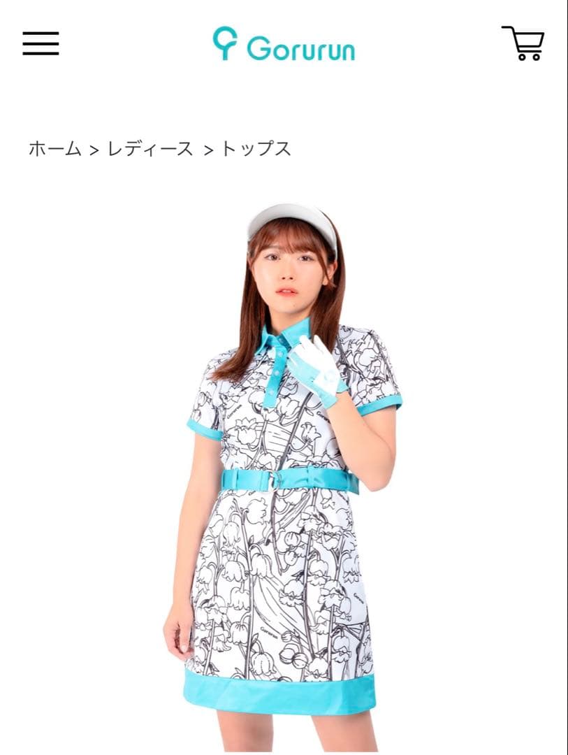 ゴルフウェア Gorurun 花柄ポロワンピース