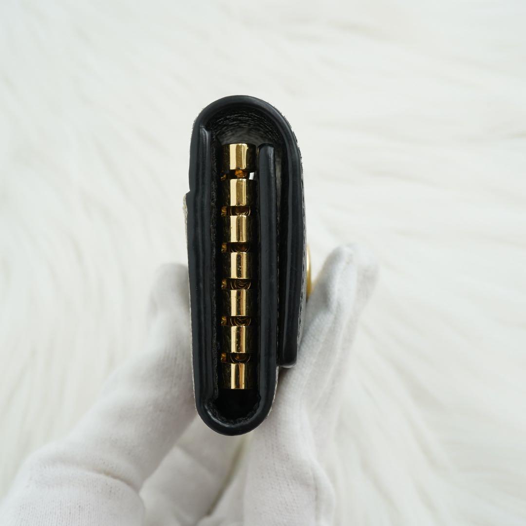 未使用級　新品同様　GUCCI グッチ　キーケース　GG柄 マーモント　エボニー