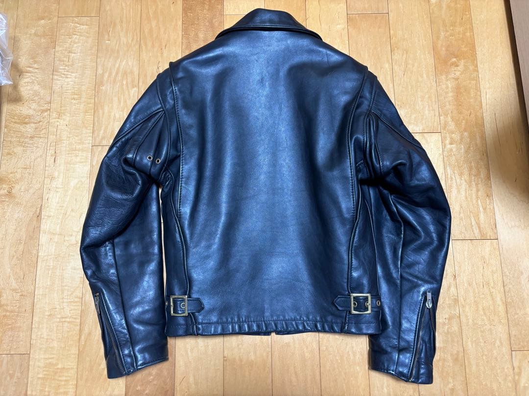 Schott 643E シングルライダースジャケット 黒 ボアライナー付 34