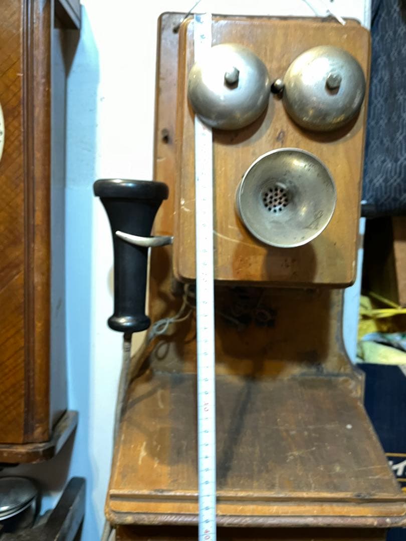アンティーク電話機、レトロ電話機、手回し電話機、昭和初期手回し電話機、木製電話機