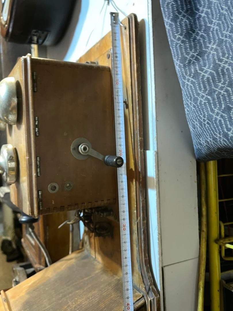 アンティーク電話機、レトロ電話機、手回し電話機、昭和初期手回し電話機、木製電話機
