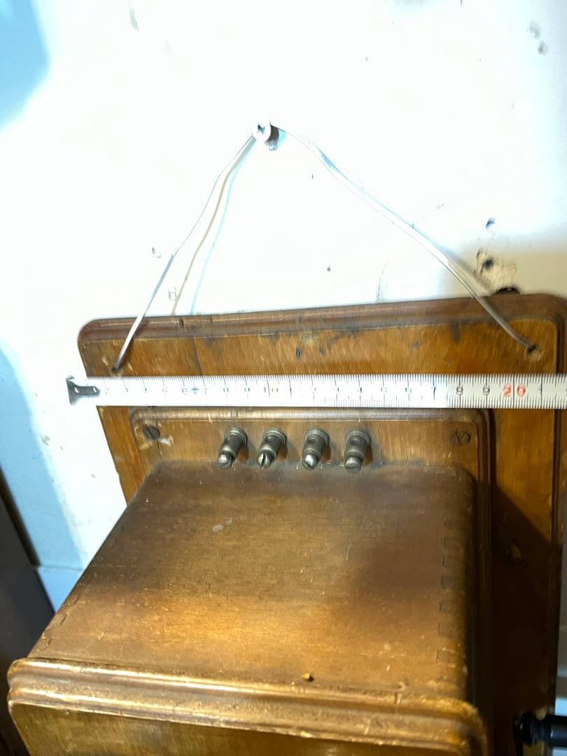 アンティーク電話機、レトロ電話機、手回し電話機、昭和初期手回し電話機、木製電話機