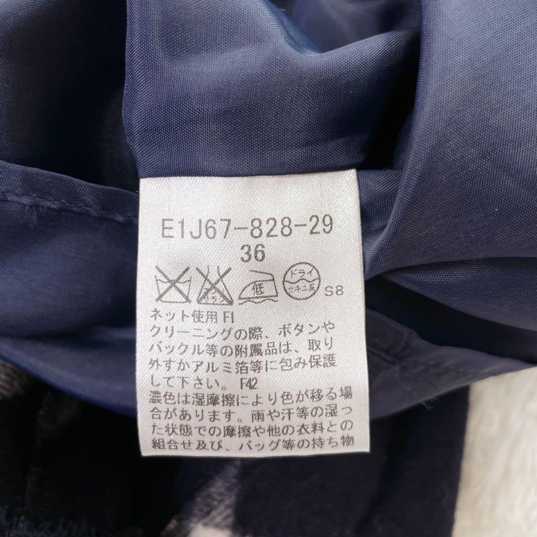 バーバリーブルーレーベル ウエストベルト ワンピース チェック ロゴ刻印ボタン