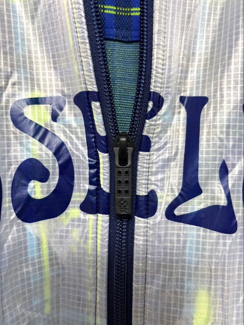 ラッセルノ ブルゾン 2重素材 表ナイロン100% シアー ブルーチェック柄 L