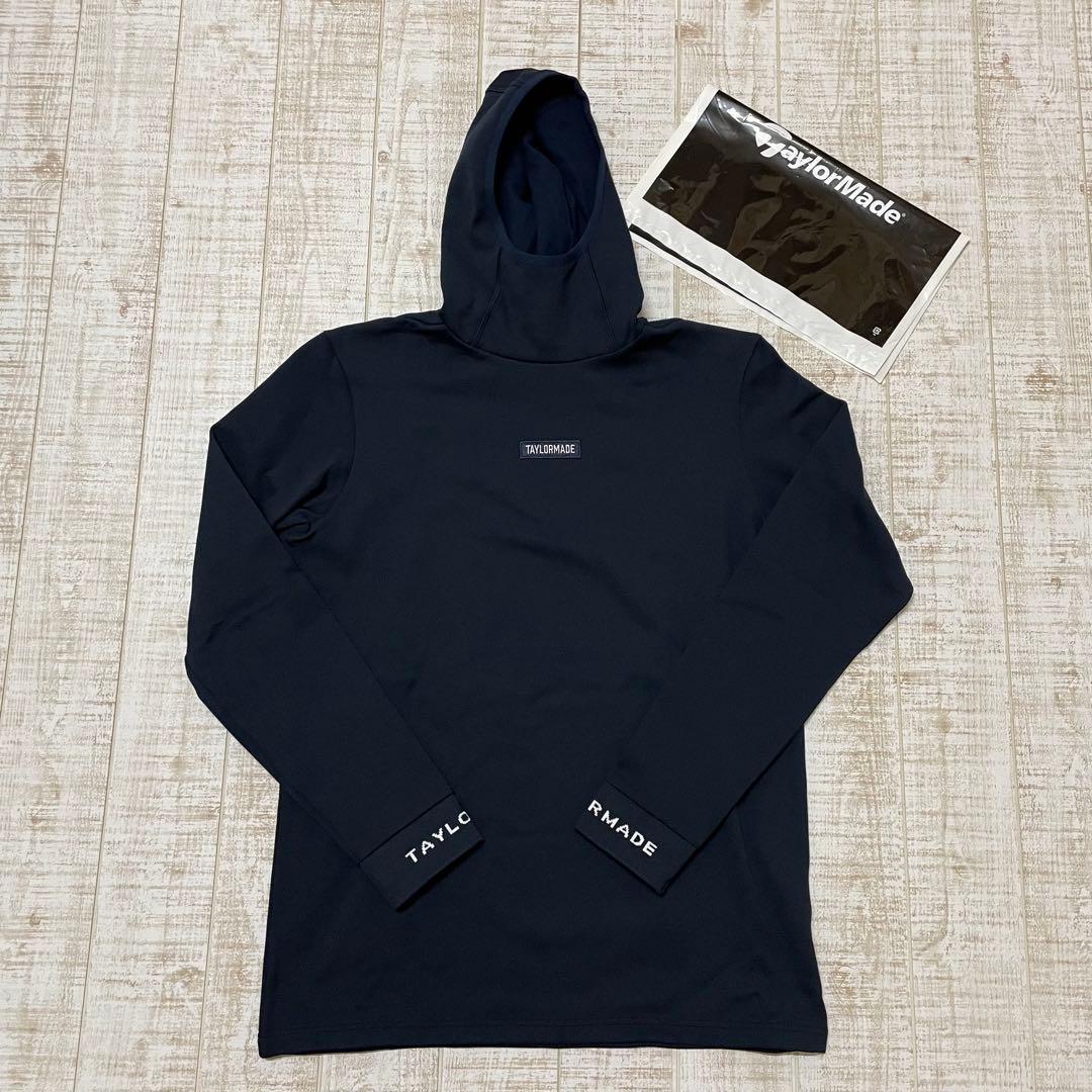 新品 テーラーメイド 長袖 パーカー 保温 胸ロゴ ネイビー Lサイズ